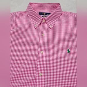 Ralph Lauren Pink Gingham Casual Button Down Shirt